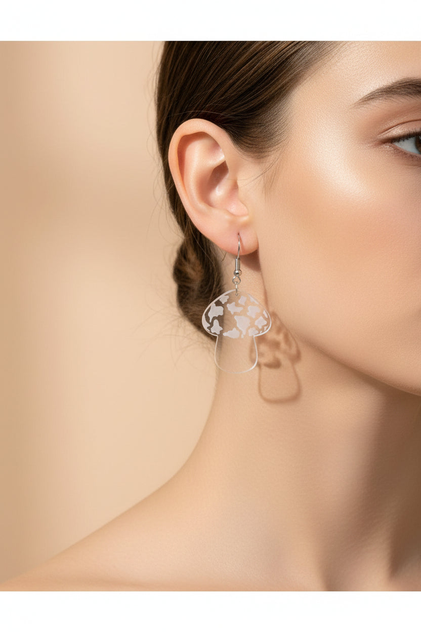 Lovely Jewellery Transparent Acrylic Mushroom Drop Earrings Women Accessories
