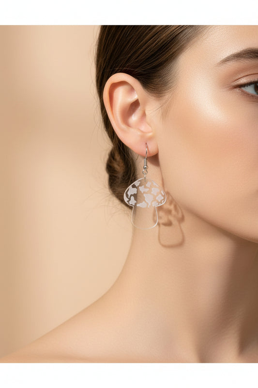 Lovely Jewellery Transparent Acrylic Mushroom Drop Earrings Women Accessories