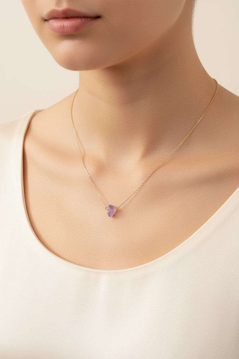 Boho Chic Jewelry Gold Chain Irregular Stone Pendant Necklace Women Accessories