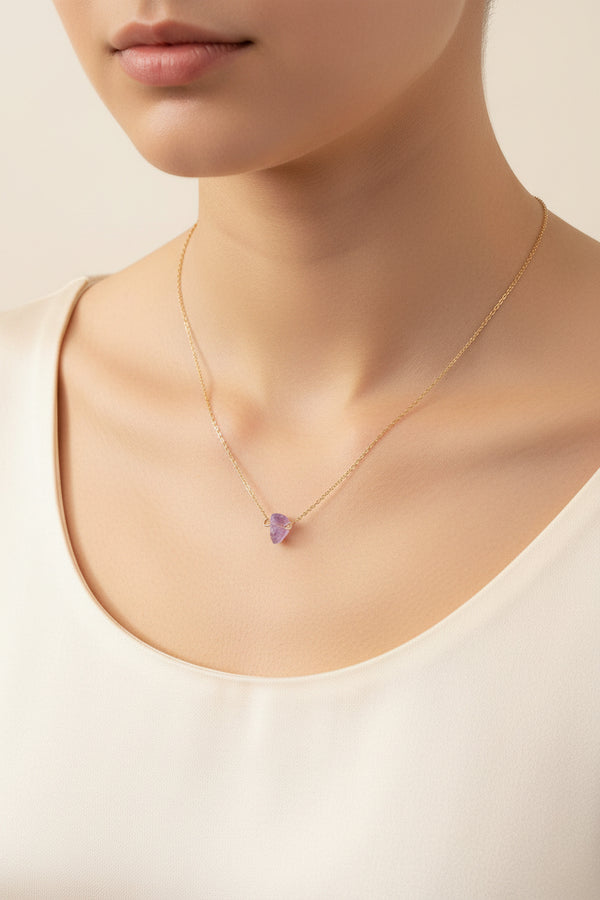 Boho Chic Jewelry Gold Chain Irregular Stone Pendant Necklace Women Accessories