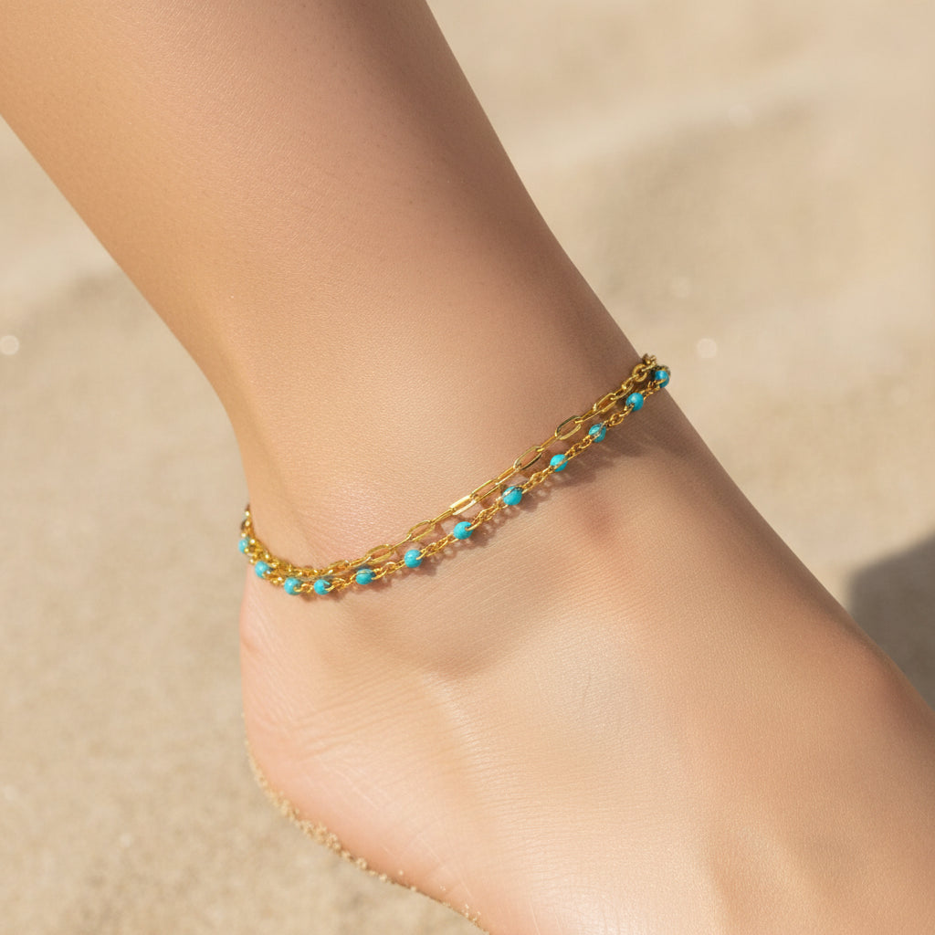 Anklets for Women Summer Beach Accessories Stainless Steel Imitation Pearl Chain Anklet Gold Color Leg Bracelets Bodychain Gifts