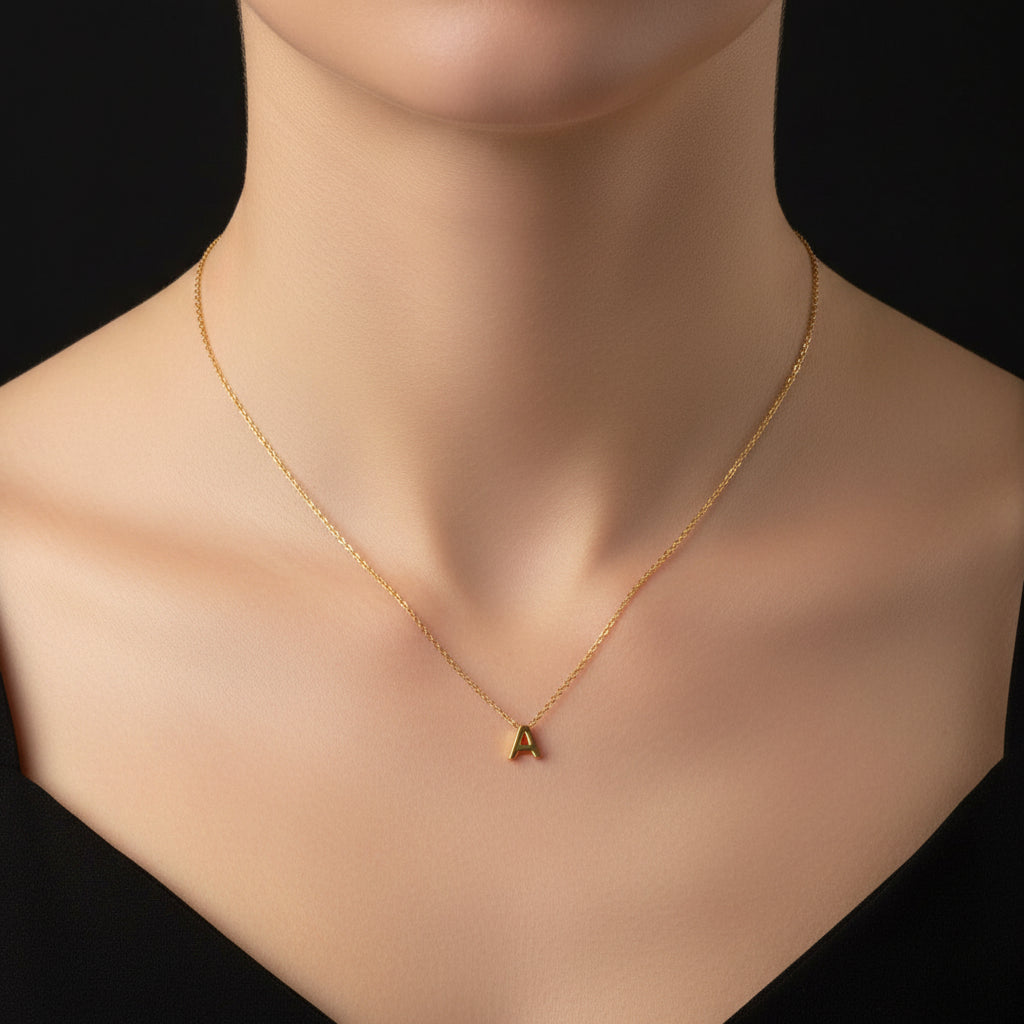 Cazador Minimalist Initial A-Z Letter Necklace for Women Alphabet Stainless Steel Choker Chains Jewelry Birthday Gift Wholesale