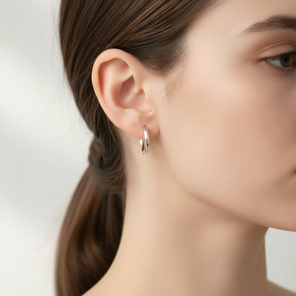 Trendy High-quality Twisted Hoop Earrings  Ear Rings for Women Silver Color Designer Jewelry New Arrival 2022